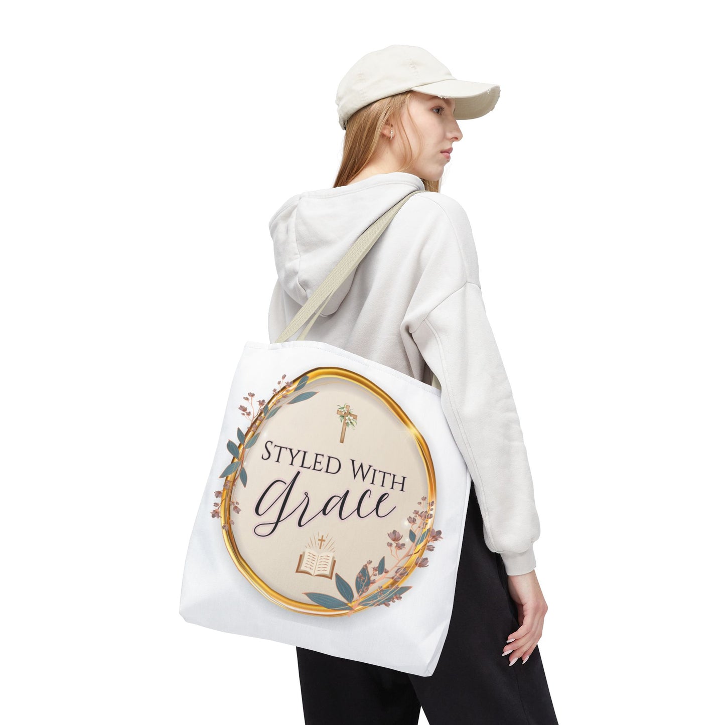 Styled With Grace | Elegant Faith-Inspired Tote Bag, Christian Gift, Inspirational Bag, Stylish Reusable Tote, Religious Accessories