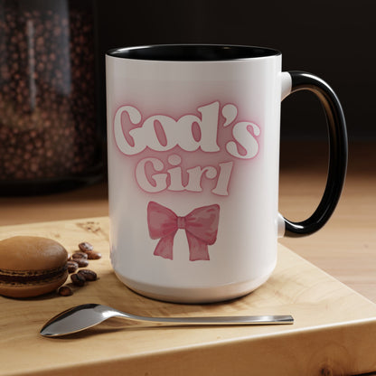 God's Girl Accent Coffee Mug - Gift for Faith, Christian, Religious Events, Inspirational Decor, Birthday, Friendship, Faith