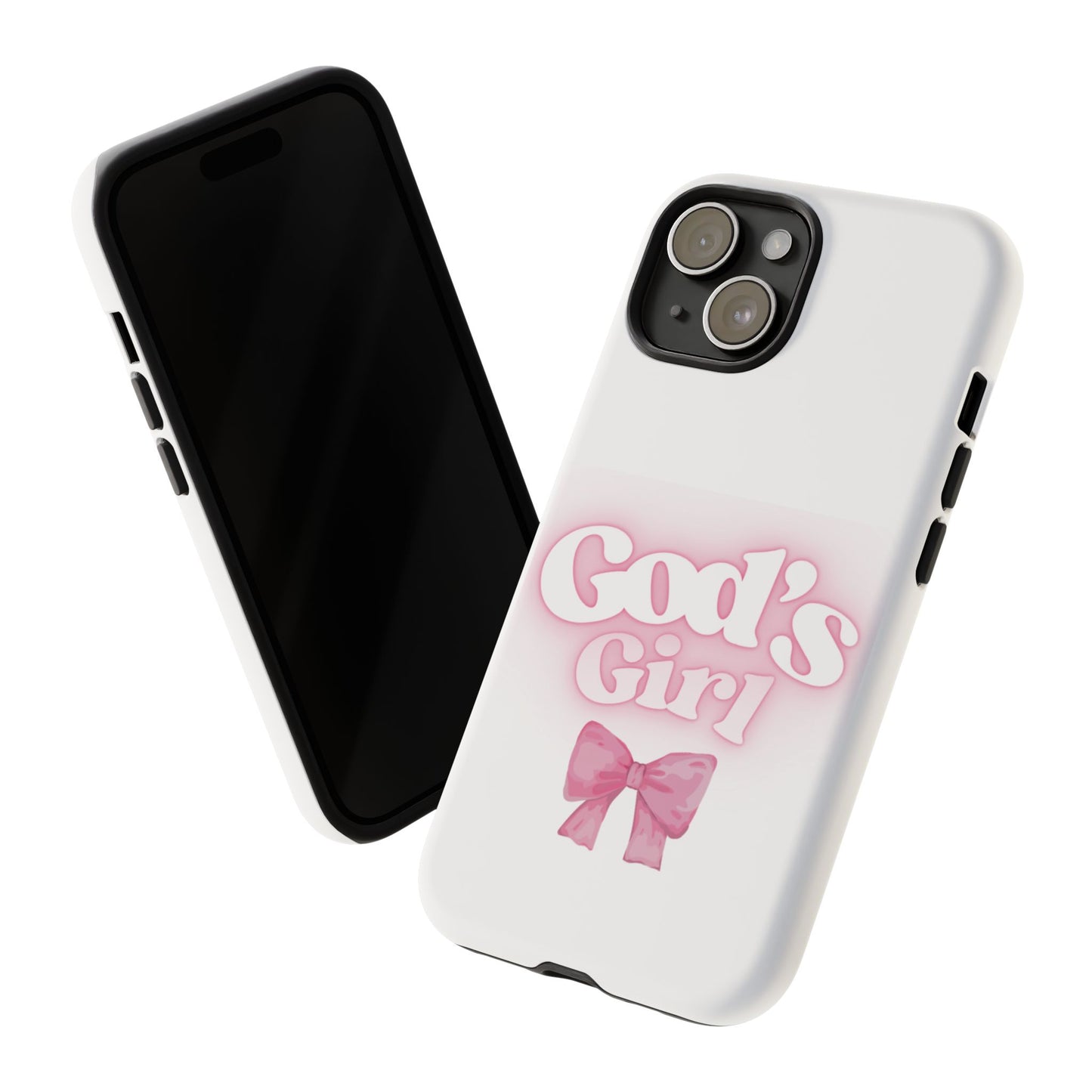 God's Girl Cute Phone Case, Pink Bow Case, Faith-Based Gifts, Christian Accessories, Birthday Present, Inspirational Jewelry
