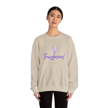 Transformed Butterfly Crewneck Sweatshirt — Inspirational Christian Faith Pullover