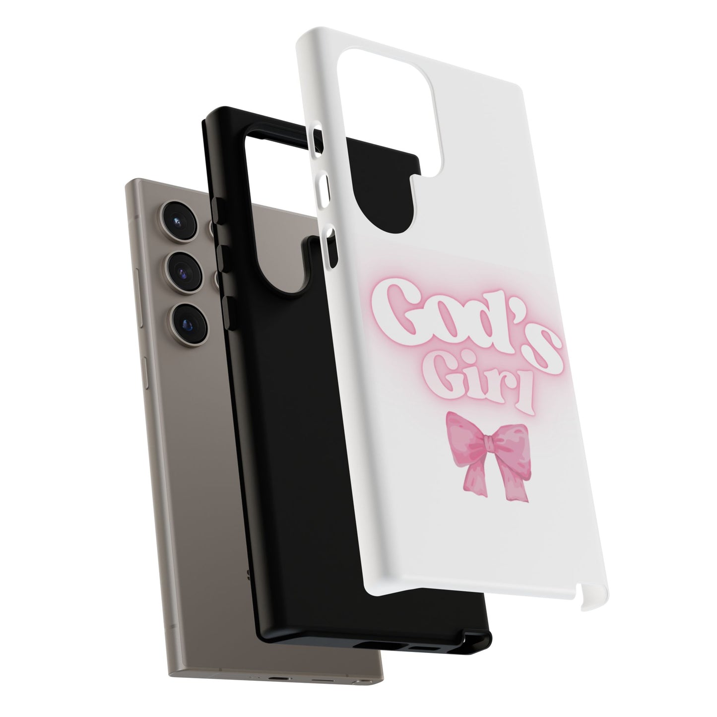 God's Girl Cute Phone Case, Pink Bow Case, Faith-Based Gifts, Christian Accessories, Birthday Present, Inspirational Jewelry