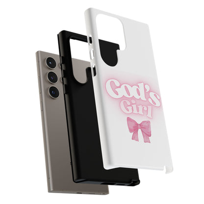 God's Girl Cute Phone Case, Pink Bow Case, Faith-Based Gifts, Christian Accessories, Birthday Present, Inspirational Jewelry