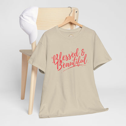 Blessed & Beautiful Unisex Heavy Cotton Tee - Inspirational Casual Wear
