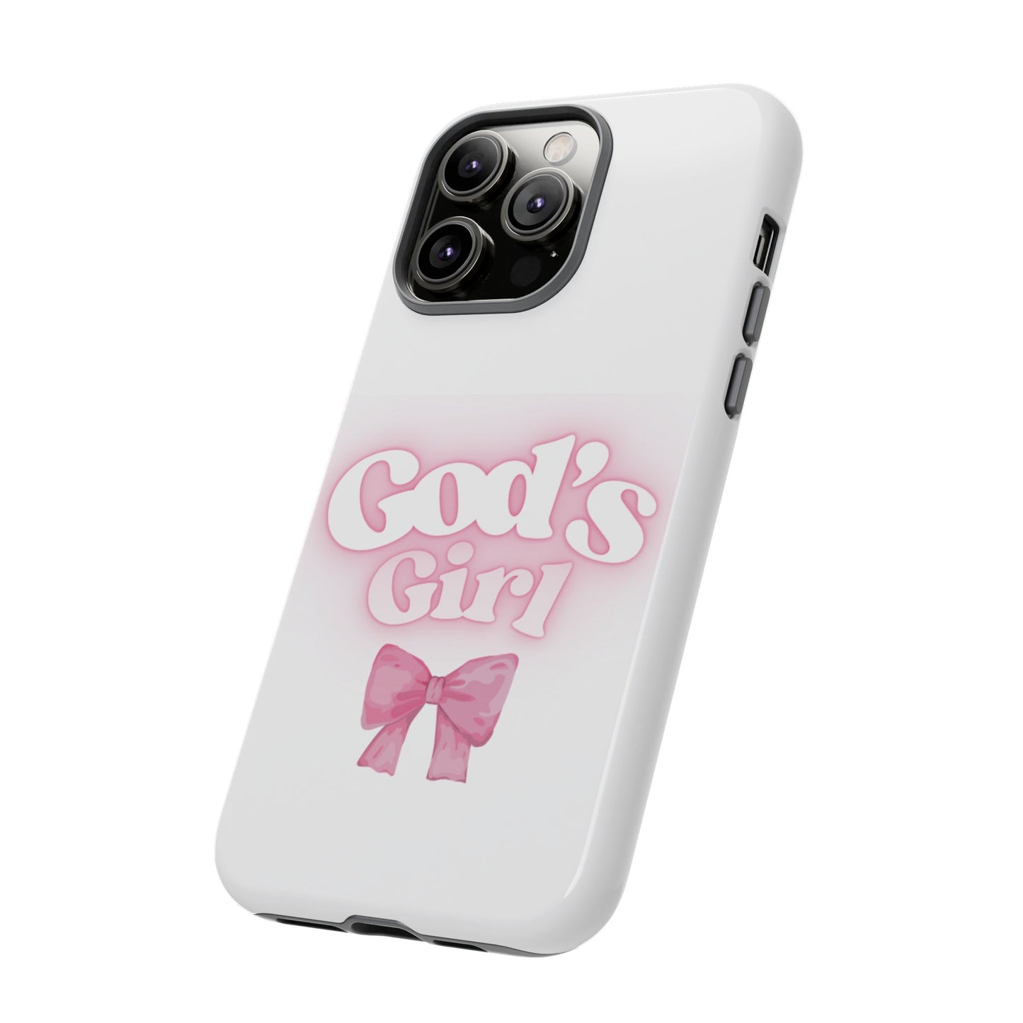 God's Girl Cute Phone Case, Pink Bow Case, Faith-Based Gifts, Christian Accessories, Birthday Present, Inspirational Jewelry