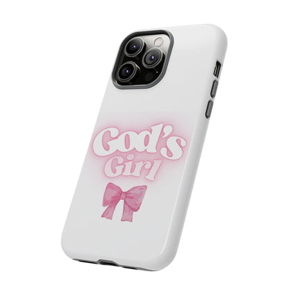 God's Girl Cute Phone Case, Pink Bow Case, Faith-Based Gifts, Christian Accessories, Birthday Present, Inspirational Jewelry