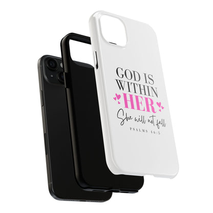 Empowering Tough Phone Case - "God is Within Her" Inspirational Design