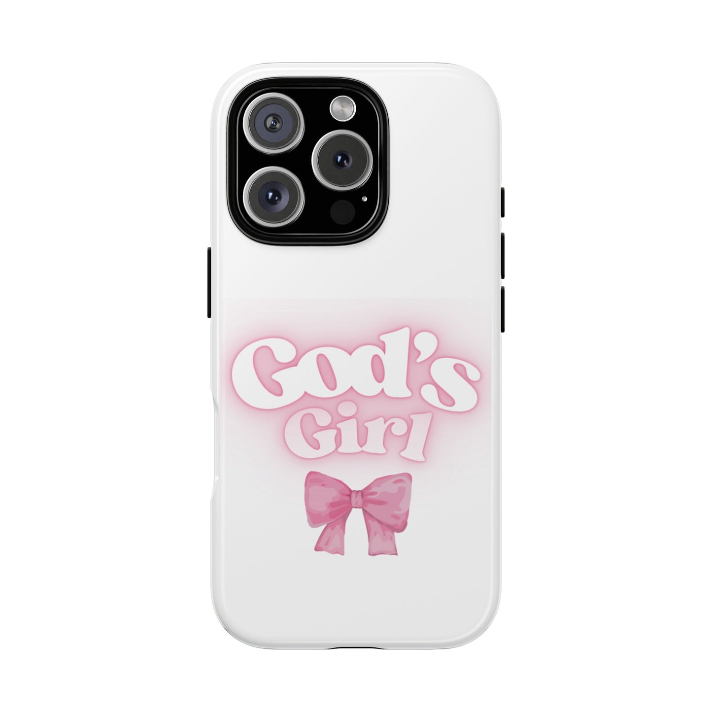 God's Girl Cute Phone Case, Pink Bow Case, Faith-Based Gifts, Christian Accessories, Birthday Present, Inspirational Jewelry