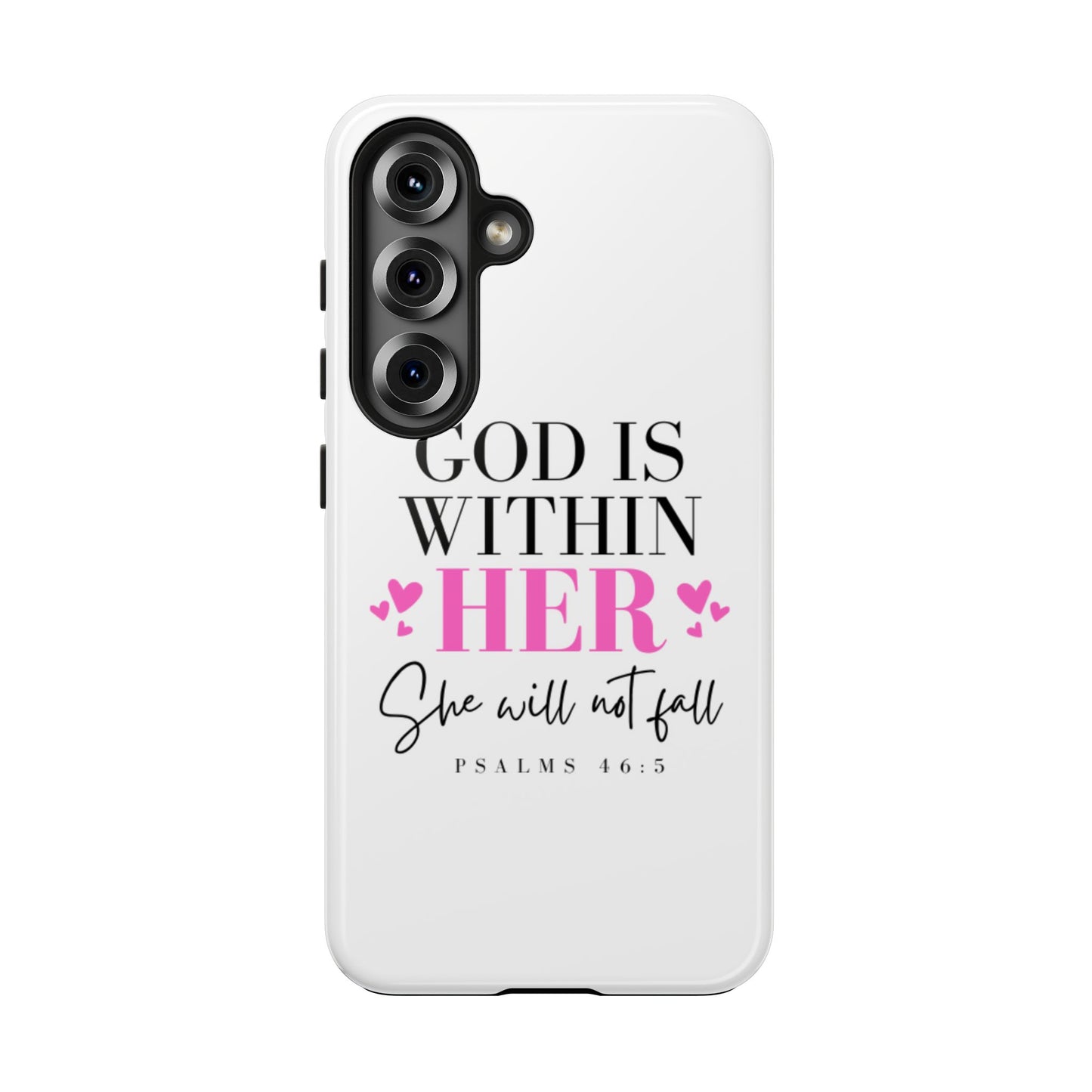 Empowering Tough Phone Case - "God is Within Her" Inspirational Design