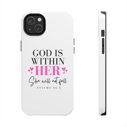 Empowering Tough Phone Case - "God is Within Her" Inspirational Design