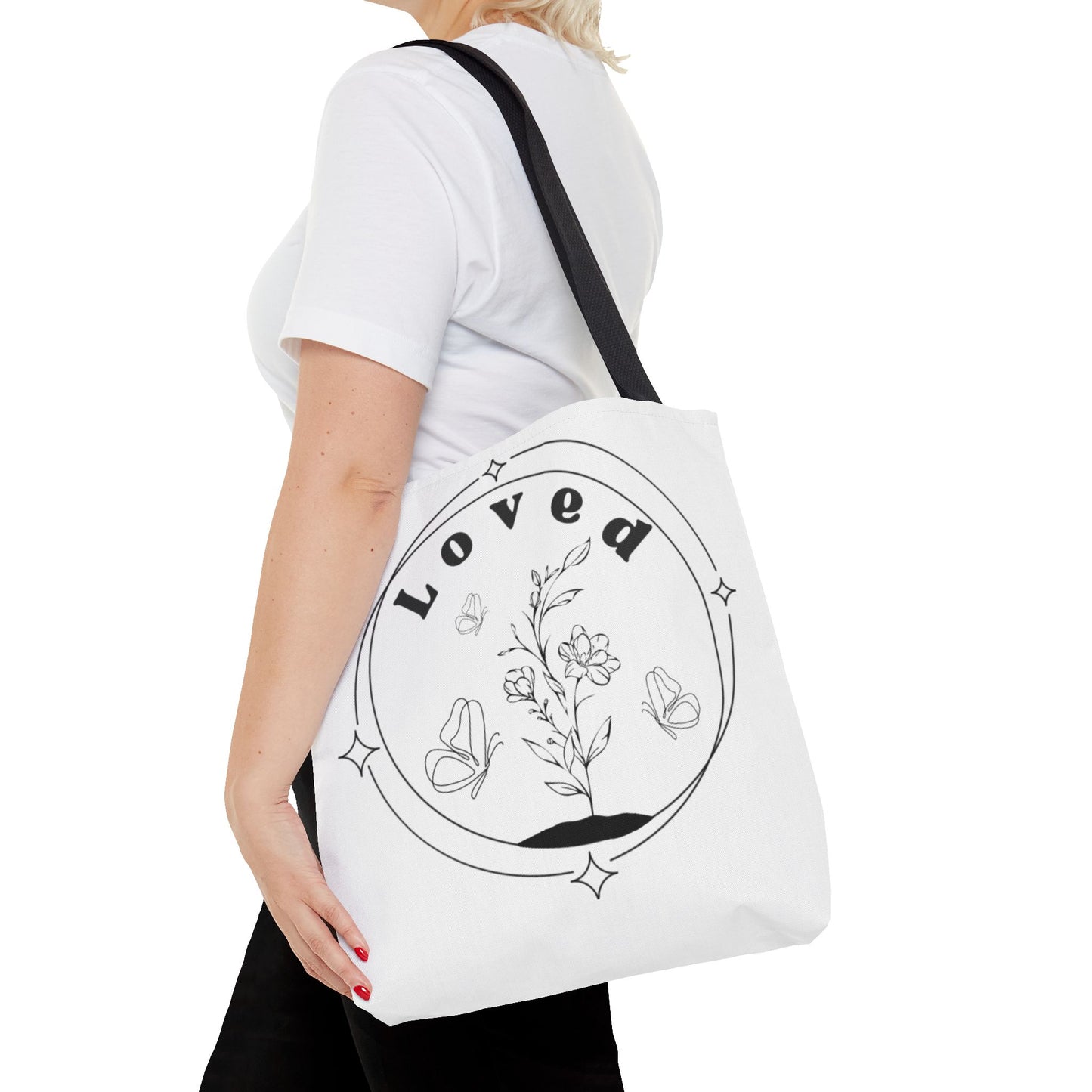 Loved Tote Bag - Stylish All-Over Print for Women's Spiritual Journey