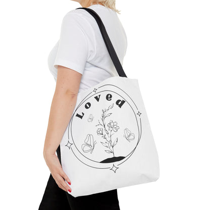Loved Tote Bag - Stylish All-Over Print for Women's Spiritual Journey