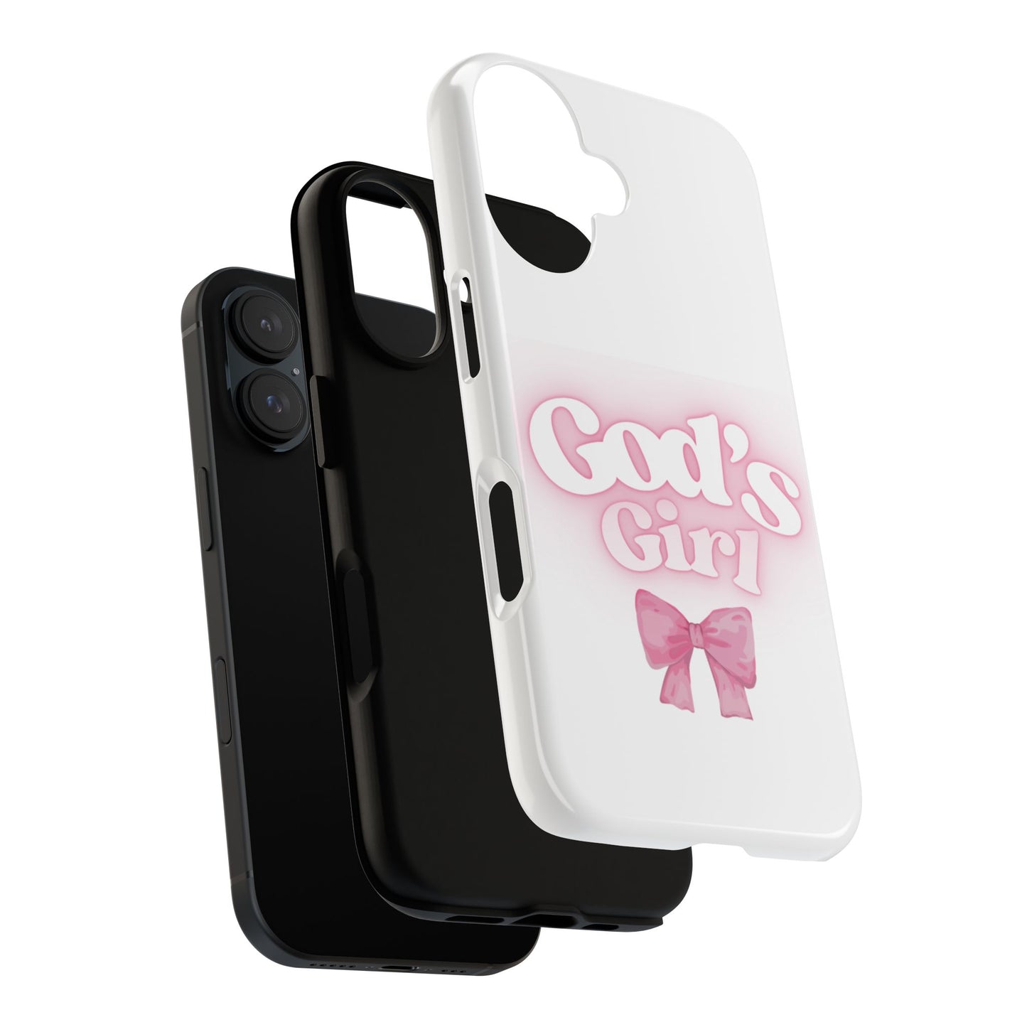 God's Girl Cute Phone Case, Pink Bow Case, Faith-Based Gifts, Christian Accessories, Birthday Present, Inspirational Jewelry