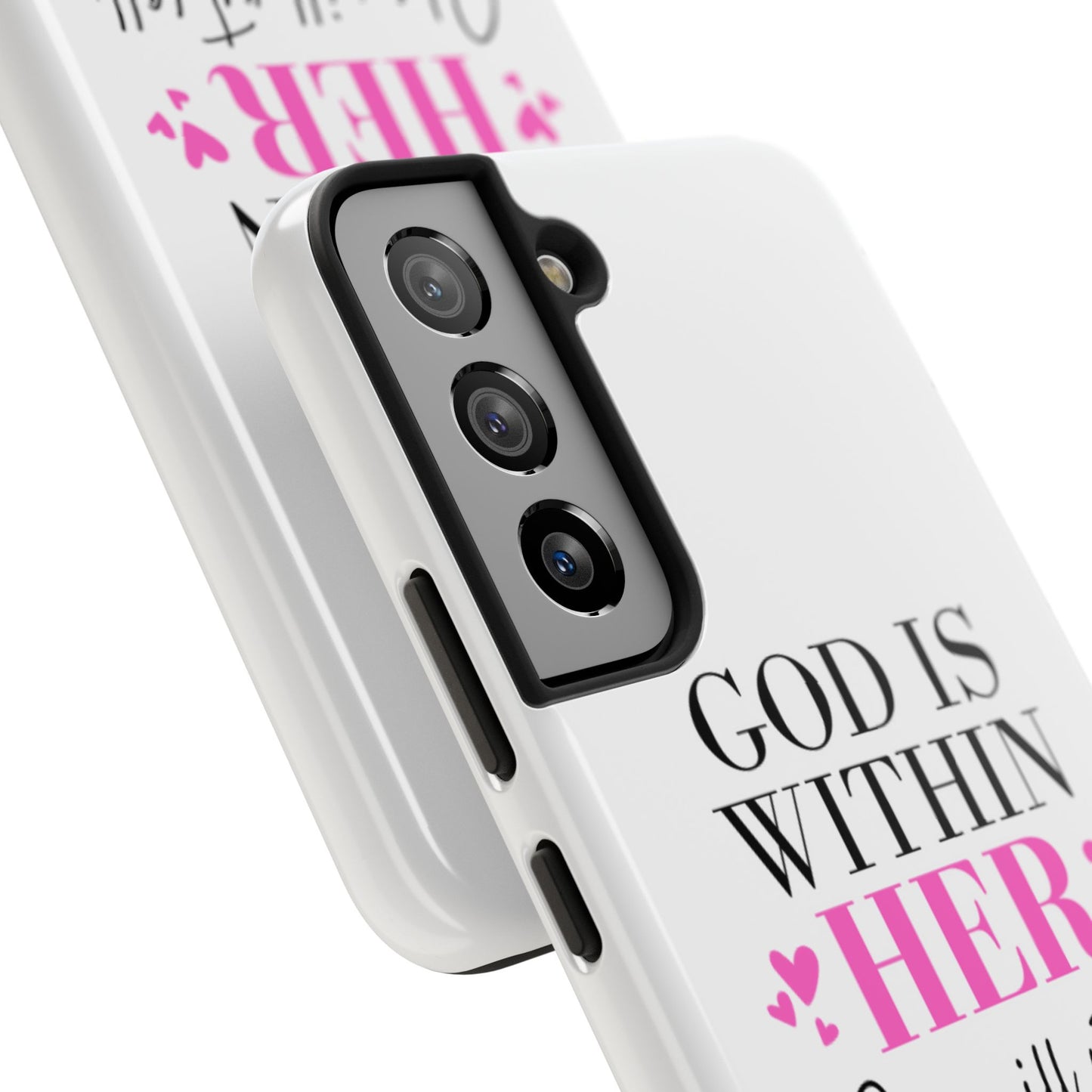 Empowering Tough Phone Case - "God is Within Her" Inspirational Design