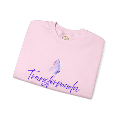 Transformada Crewneck Sweatshirt — Purple Butterfly Inspirational Pullover