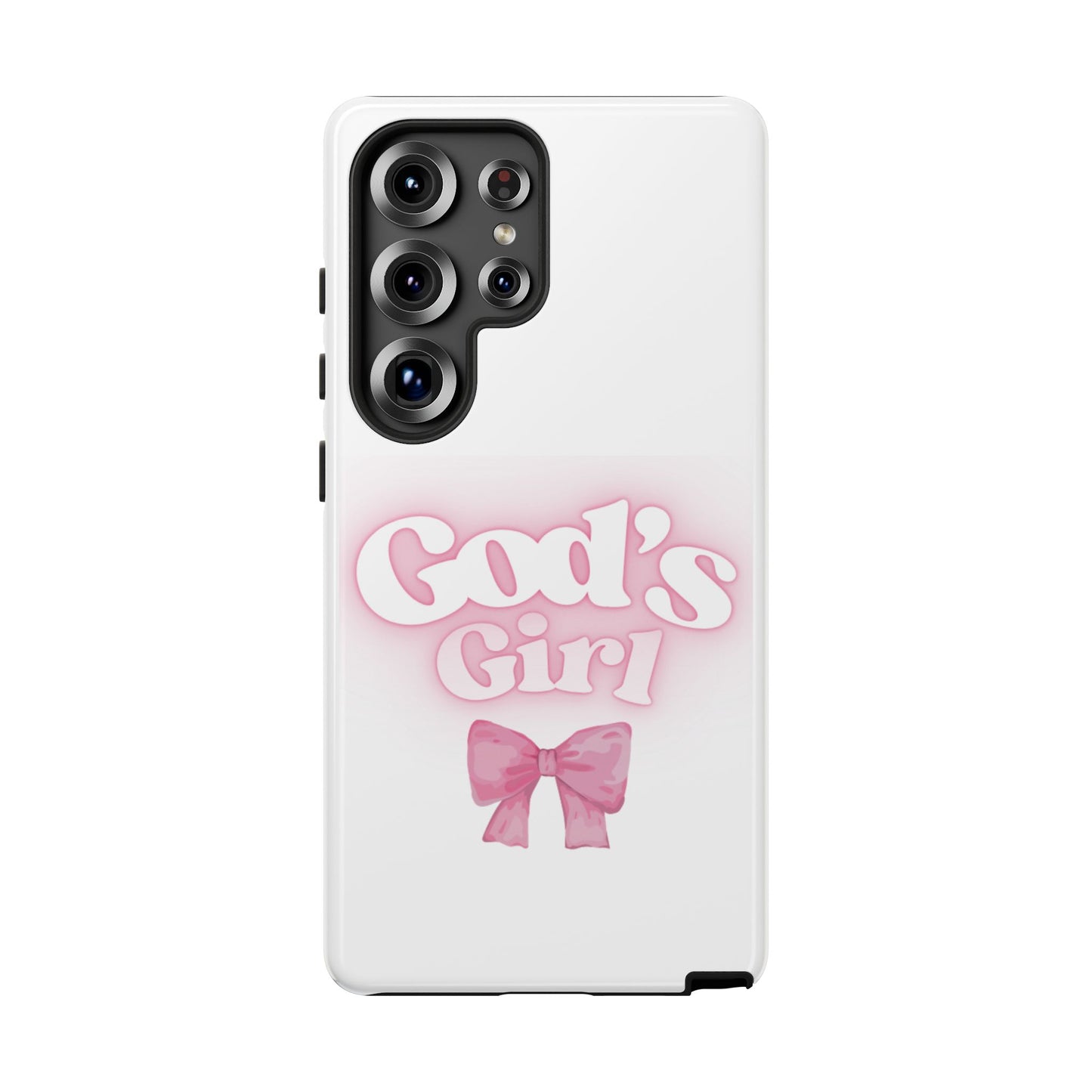 God's Girl Cute Phone Case, Pink Bow Case, Faith-Based Gifts, Christian Accessories, Birthday Present, Inspirational Jewelry