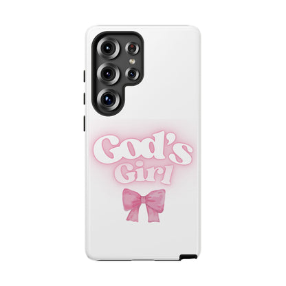 God's Girl Cute Phone Case, Pink Bow Case, Faith-Based Gifts, Christian Accessories, Birthday Present, Inspirational Jewelry
