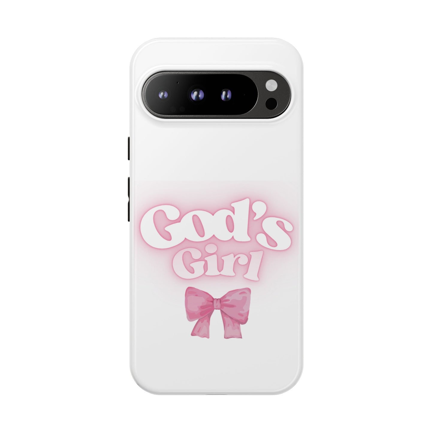 God's Girl Cute Phone Case, Pink Bow Case, Faith-Based Gifts, Christian Accessories, Birthday Present, Inspirational Jewelry
