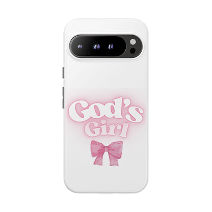 God's Girl Cute Phone Case, Pink Bow Case, Faith-Based Gifts, Christian Accessories, Birthday Present, Inspirational Jewelry
