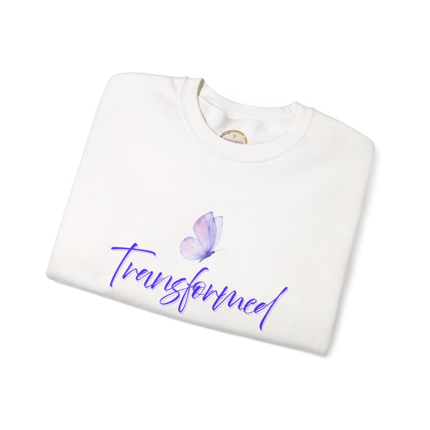 Transformed Butterfly Crewneck Sweatshirt — Inspirational Christian Faith Pullover