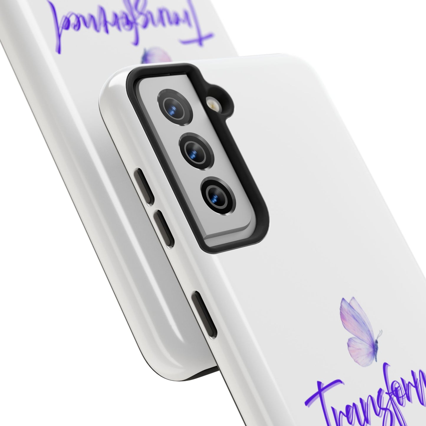 Transformed Phone Case - Inspirational Butterfly Design, Tough Phone Cover, Bible Verse Accessory, Unique Gift for Faith Lovers