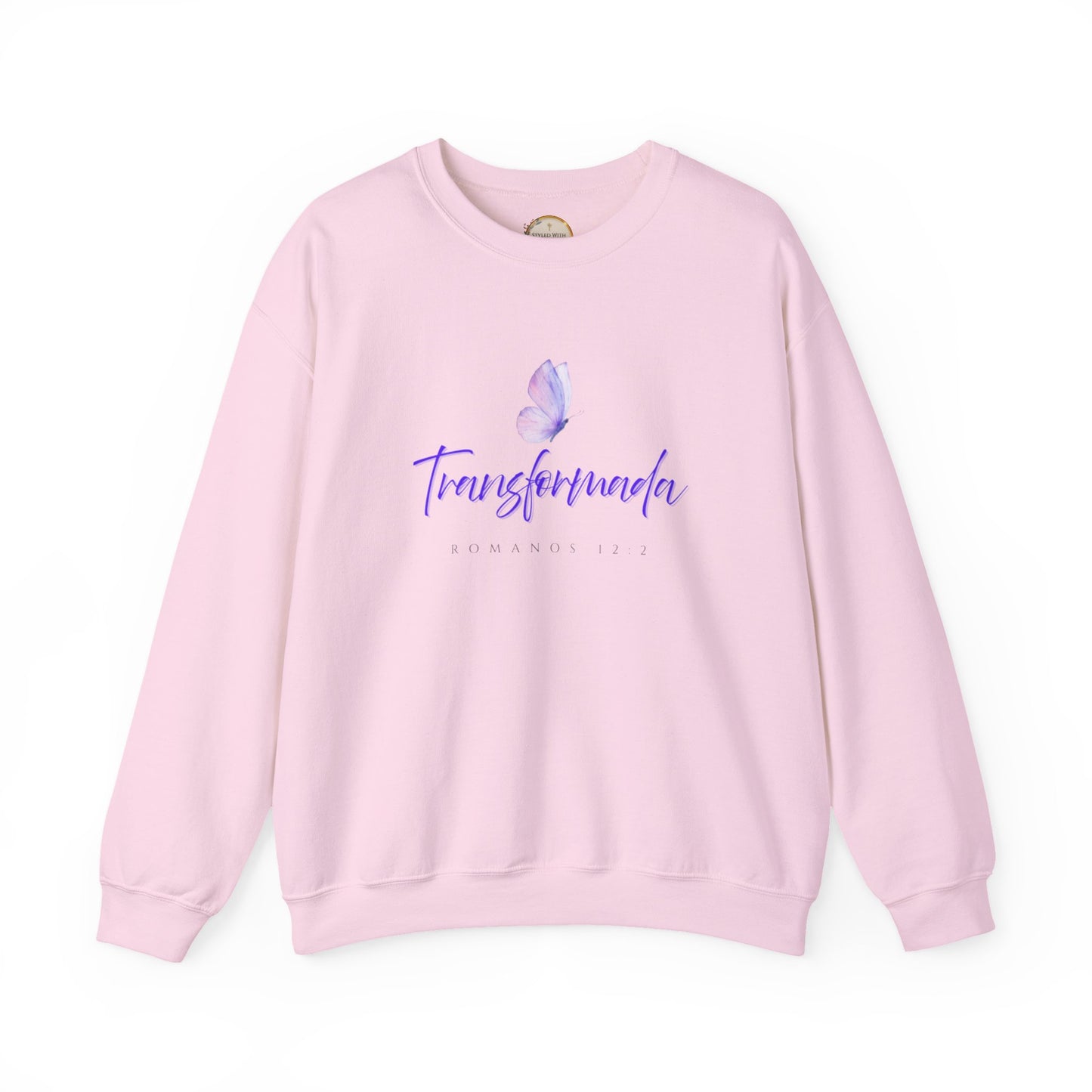 Transformada Crewneck Sweatshirt — Purple Butterfly Inspirational Pullover