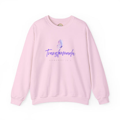 Transformada Crewneck Sweatshirt — Purple Butterfly Inspirational Pullover