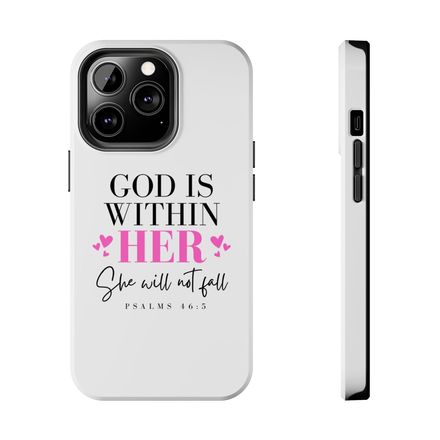 Empowering Tough Phone Case - "God is Within Her" Inspirational Design
