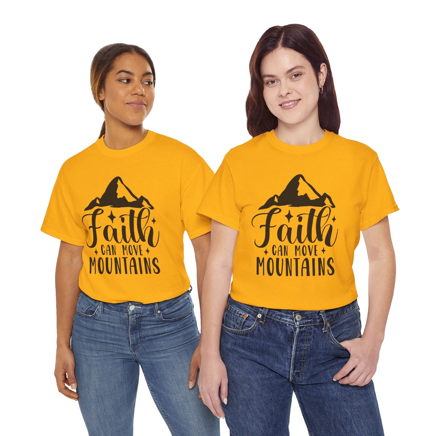 Faith Can Move Mountains - Unisex Heavy Cotton Tee