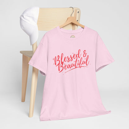 Blessed & Beautiful Unisex Heavy Cotton Tee - Inspirational Casual Wear