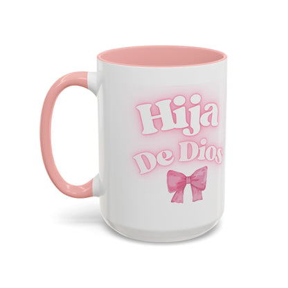 Hija De Dios Accent Coffee Mug - Perfect Gift for Moms, Inspirational Drinkware, Birthday, Faith Celebration, Unique Coffee Cup