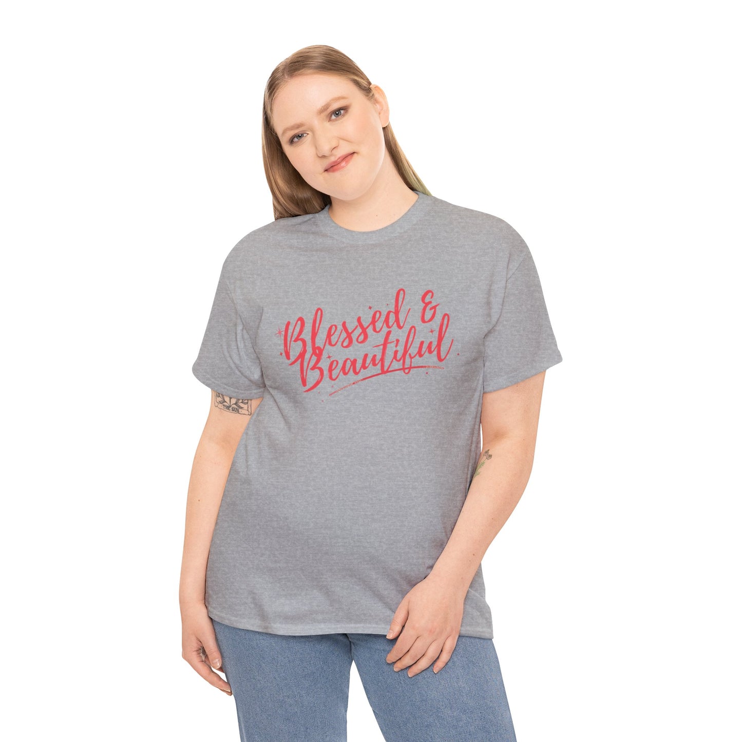 Blessed & Beautiful Unisex Heavy Cotton Tee - Inspirational Casual Wear