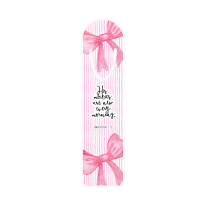Lamentations 3:23 Bookmark with Bow Design