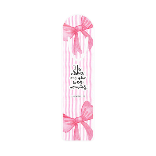 Lamentations 3:23 Bookmark with Bow Design