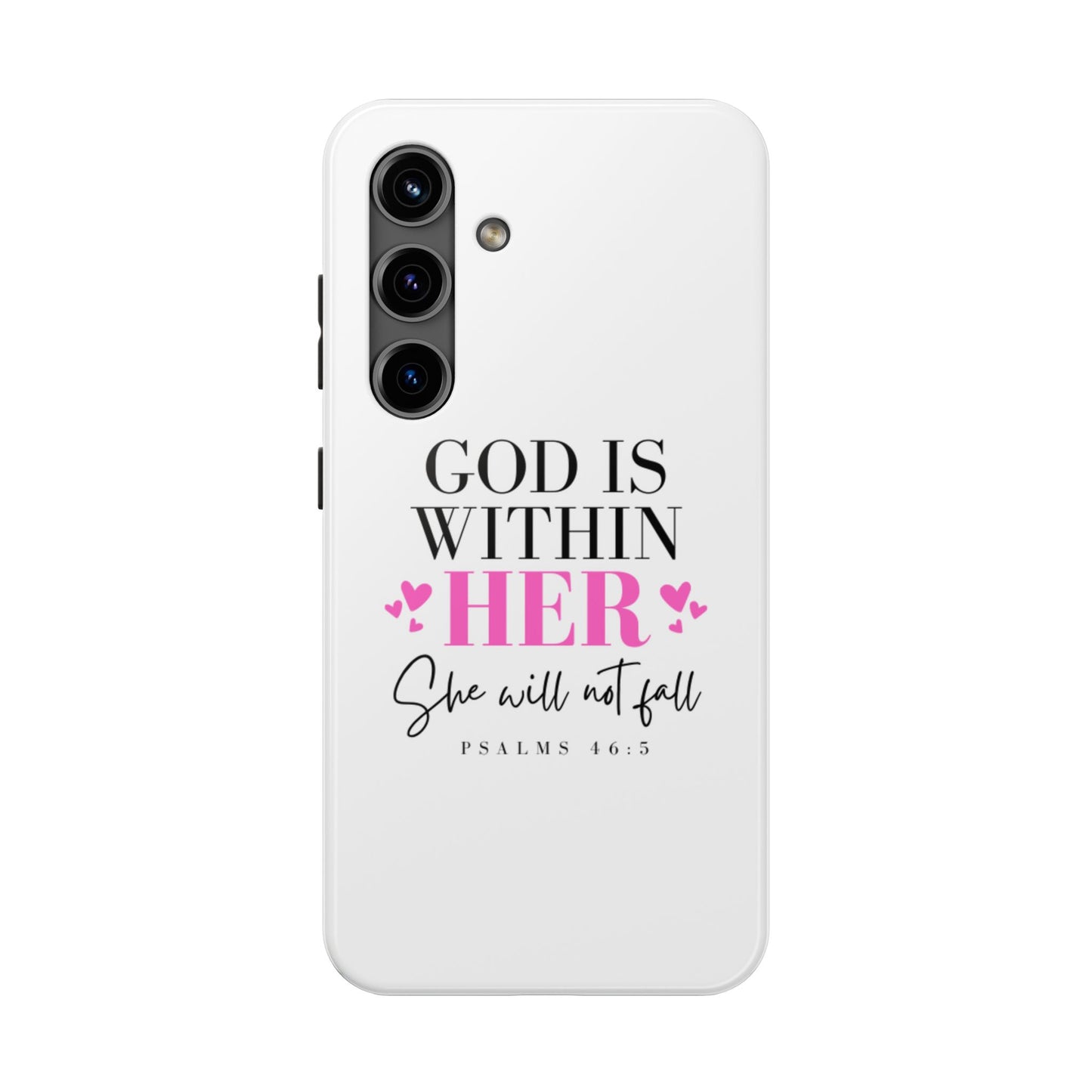 Empowering Tough Phone Case - "God is Within Her" Inspirational Design
