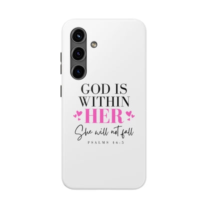 Empowering Tough Phone Case - "God is Within Her" Inspirational Design