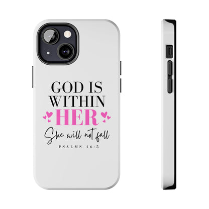 Empowering Tough Phone Case - "God is Within Her" Inspirational Design
