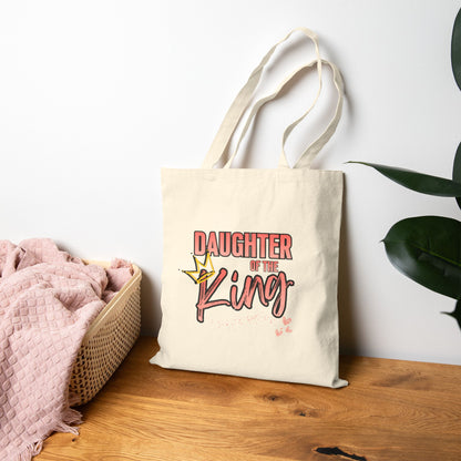 Daughter of the King Canvas Tote Bag – Faith-Based Christian Gift