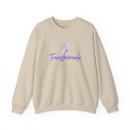 Transformada Crewneck Sweatshirt — Purple Butterfly Inspirational Pullover