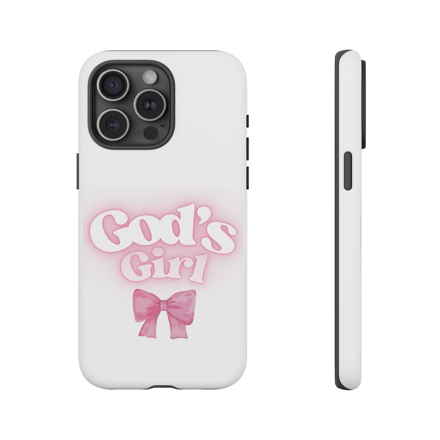 God's Girl Cute Phone Case, Pink Bow Case, Faith-Based Gifts, Christian Accessories, Birthday Present, Inspirational Jewelry