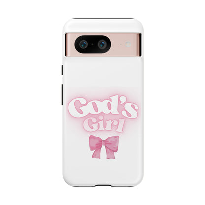 God's Girl Cute Phone Case, Pink Bow Case, Faith-Based Gifts, Christian Accessories, Birthday Present, Inspirational Jewelry