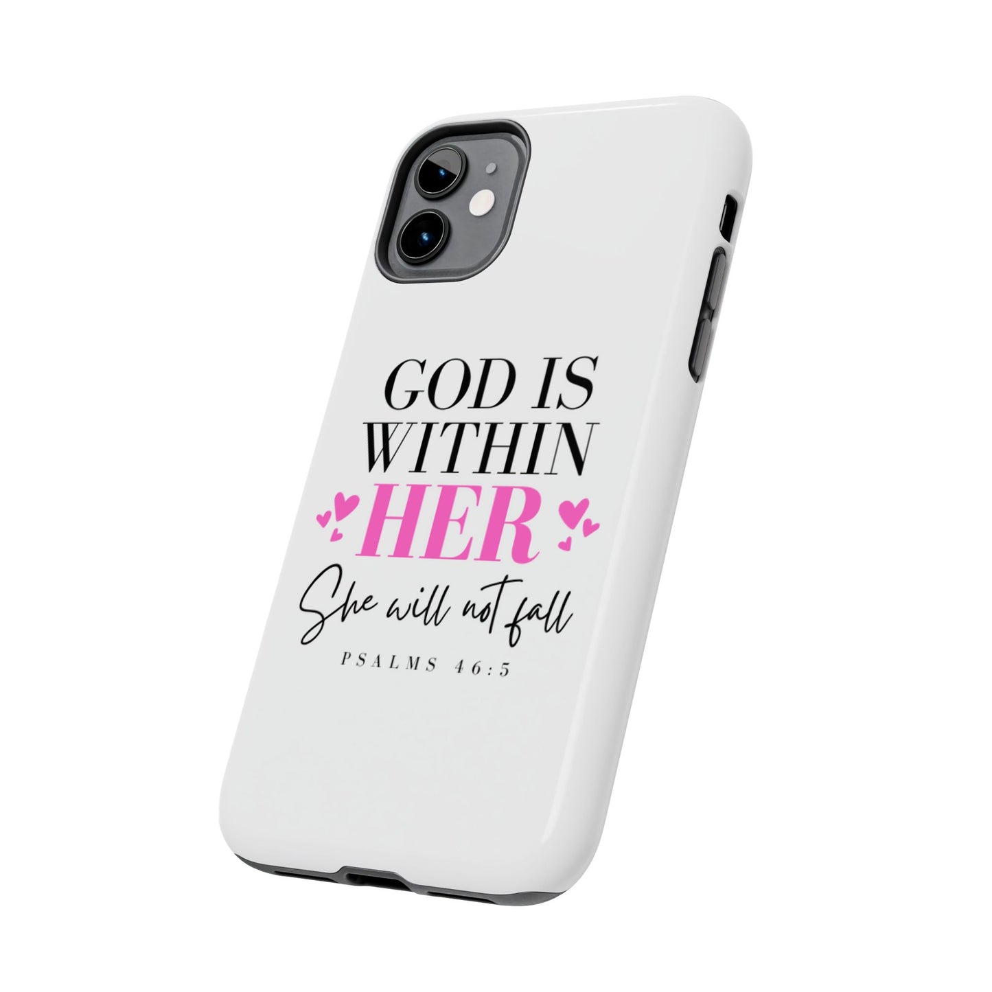 Empowering Tough Phone Case - "God is Within Her" Inspirational Design