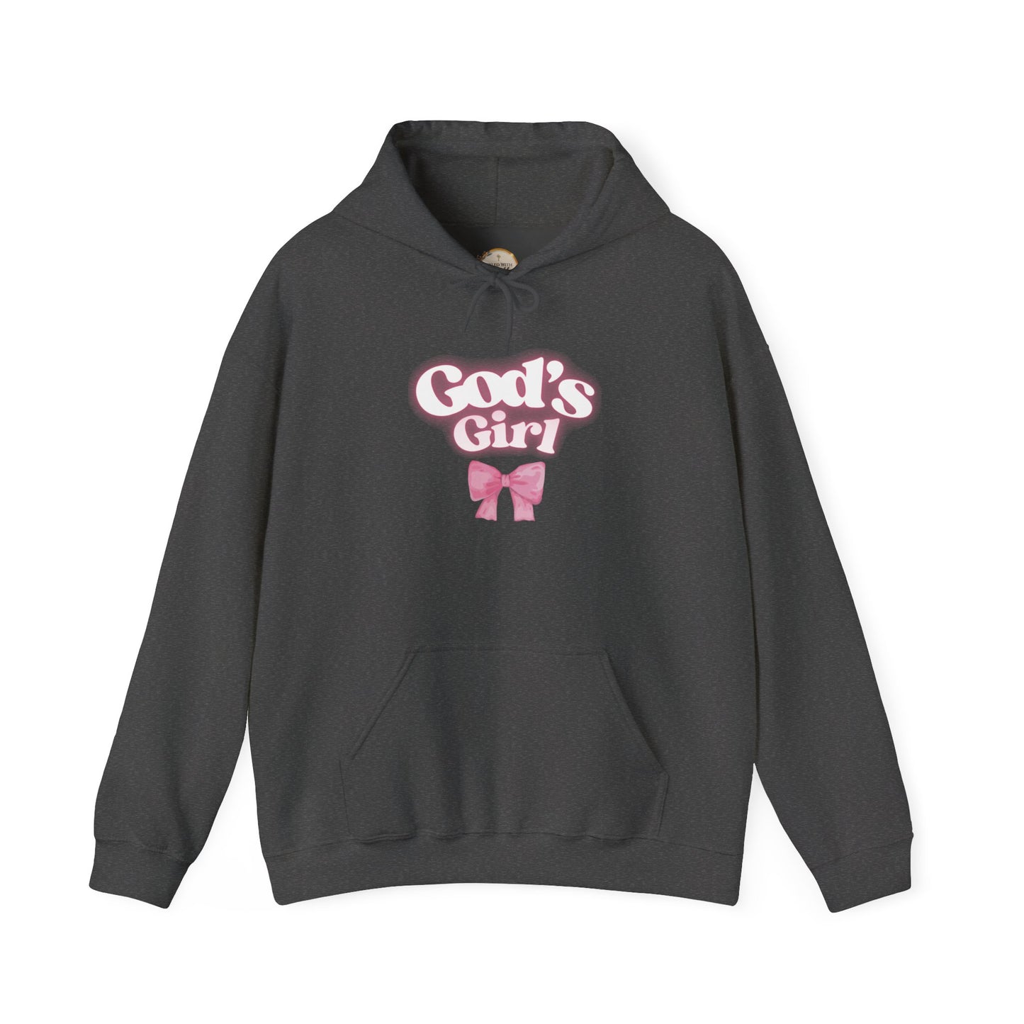 God's Girl Pink Bow Hoodie, Cute Christian Sweatshirt, Cozy Gift for Her, Inspirational Apparel, Faith-Based Clothing