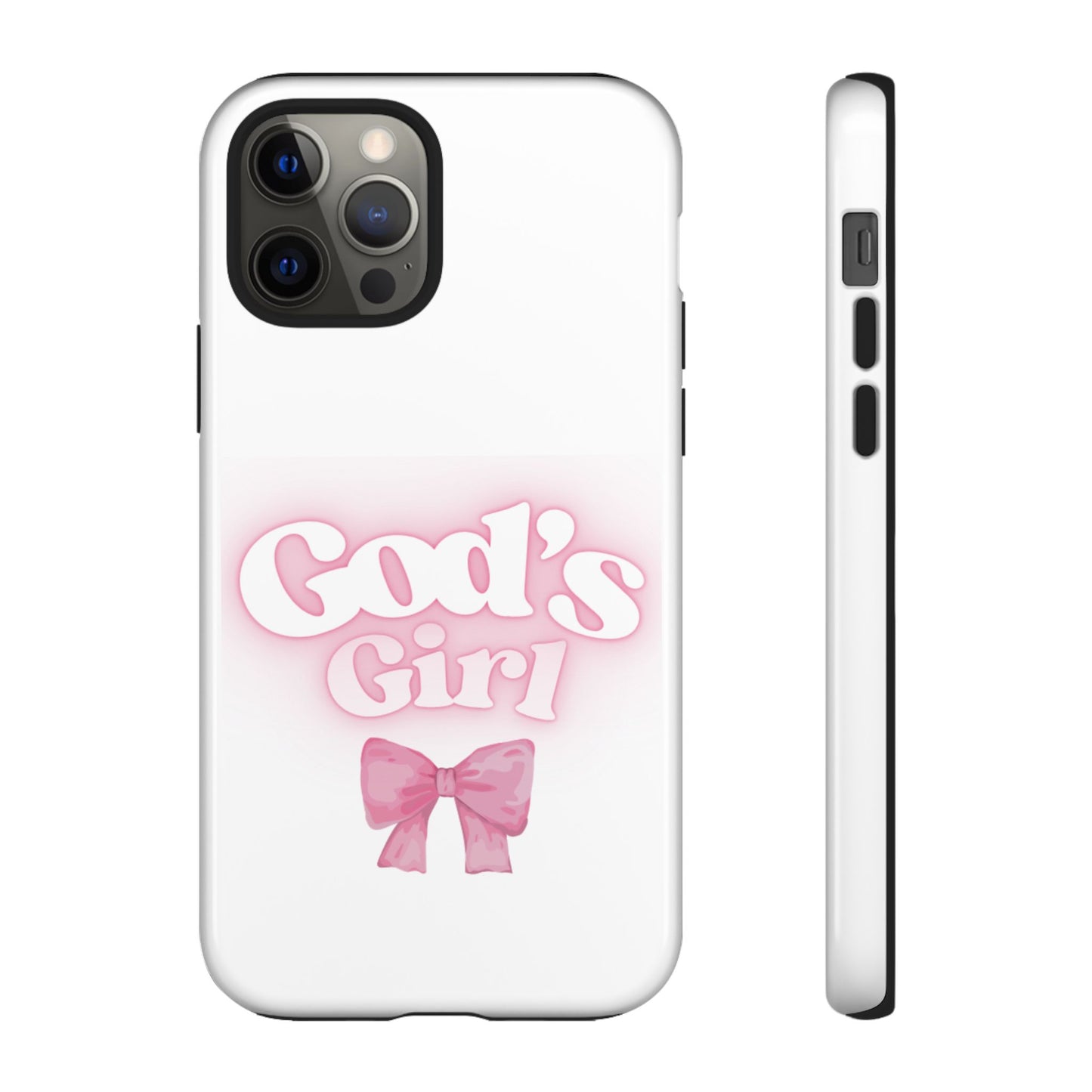 God's Girl Cute Phone Case, Pink Bow Case, Faith-Based Gifts, Christian Accessories, Birthday Present, Inspirational Jewelry