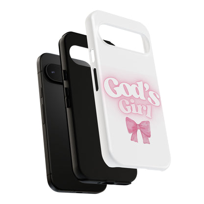 God's Girl Cute Phone Case, Pink Bow Case, Faith-Based Gifts, Christian Accessories, Birthday Present, Inspirational Jewelry