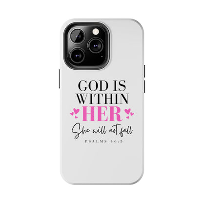 Empowering Tough Phone Case - "God is Within Her" Inspirational Design