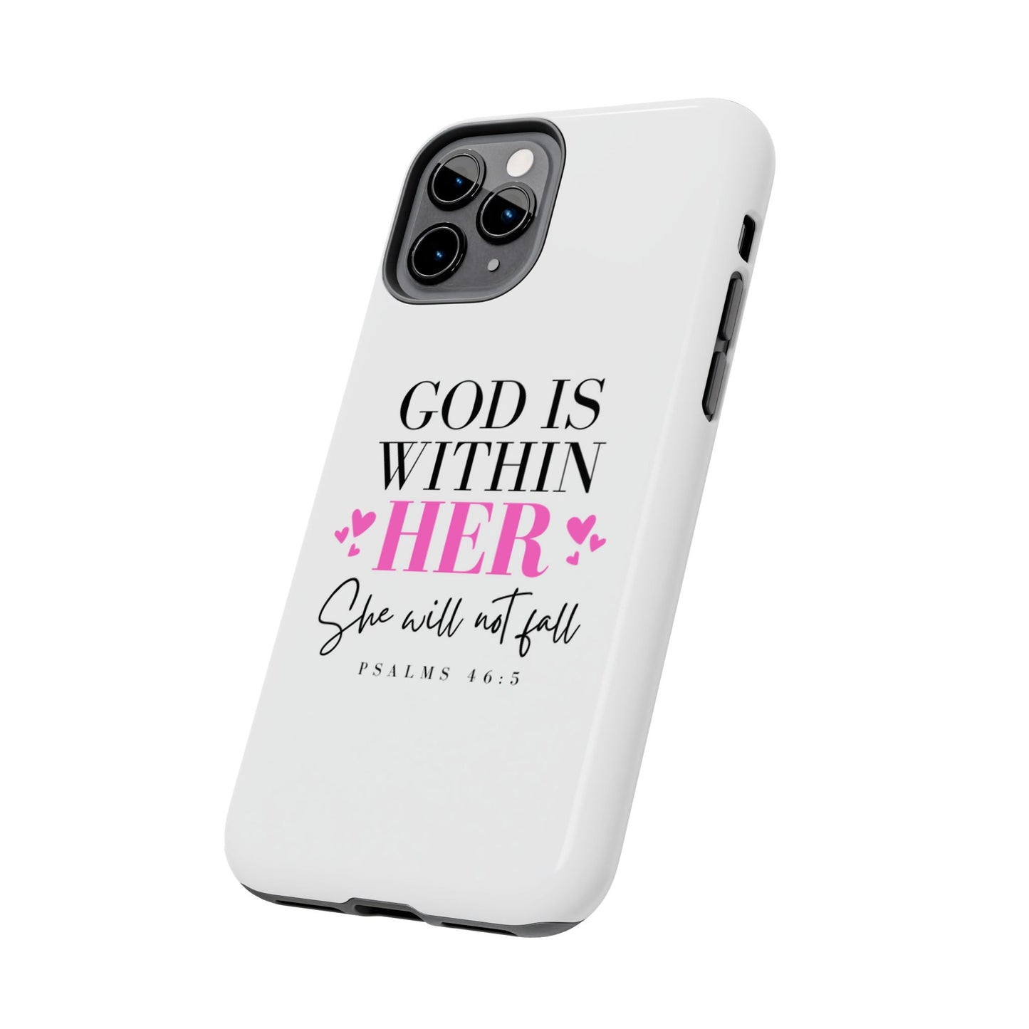 Empowering Tough Phone Case - "God is Within Her" Inspirational Design