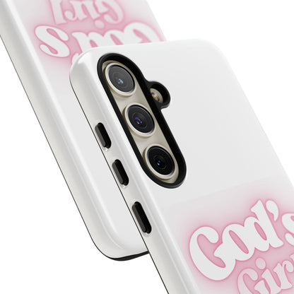 God's Girl Cute Phone Case, Pink Bow Case, Faith-Based Gifts, Christian Accessories, Birthday Present, Inspirational Jewelry