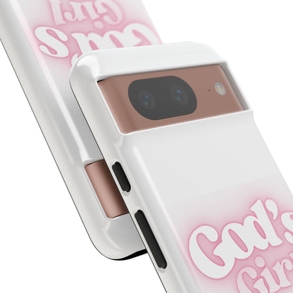God's Girl Cute Phone Case, Pink Bow Case, Faith-Based Gifts, Christian Accessories, Birthday Present, Inspirational Jewelry
