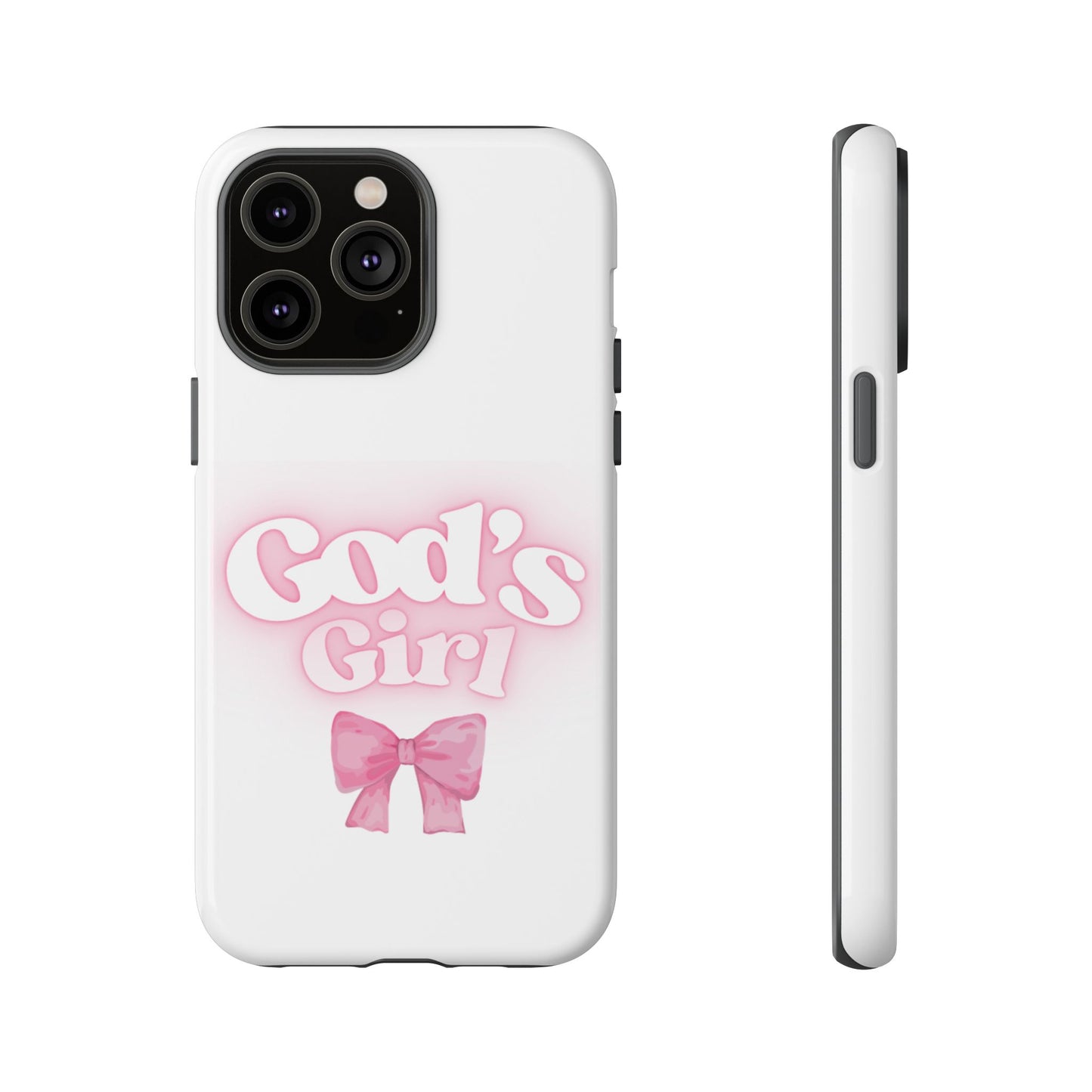 God's Girl Cute Phone Case, Pink Bow Case, Faith-Based Gifts, Christian Accessories, Birthday Present, Inspirational Jewelry