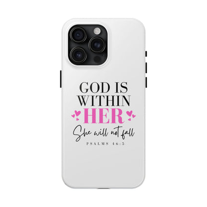 Empowering Tough Phone Case - "God is Within Her" Inspirational Design